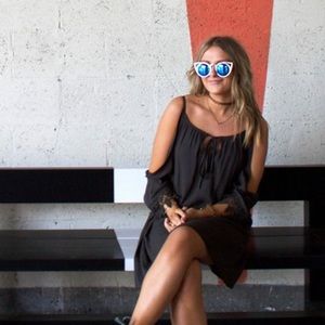 ARMY GREEN COLD SHOULDER DRESS